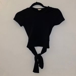 cropped tie back top